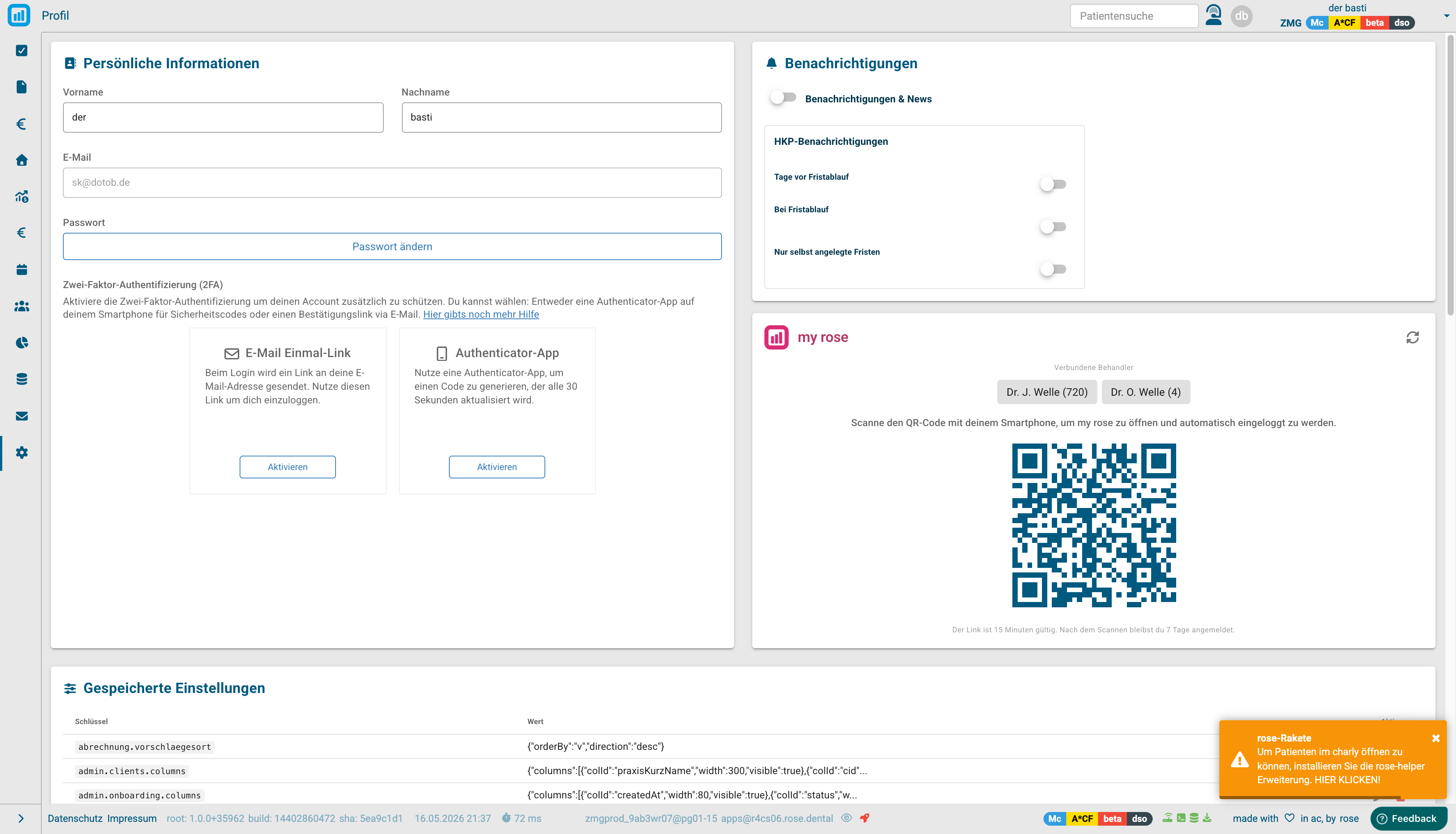 Doctosync mit Liste der nicht zugeordneten Patienten